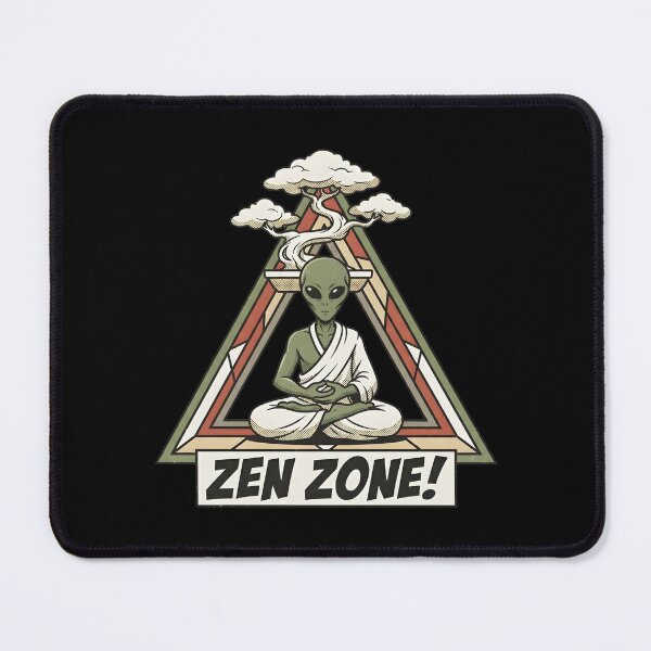 Item preview, Zen Zone Alien Monk Meditating Under Bonsai Retro Art designed and sold by DuckOddity.