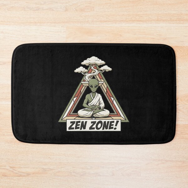 Item preview, Zen Zone Alien Monk Meditating Under Bonsai Retro Art designed and sold by DuckOddity.