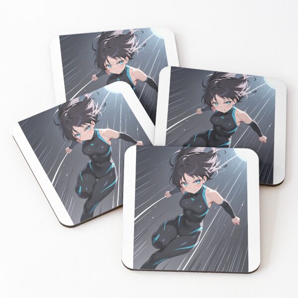 Item preview, Manga - Fictional Female Character, Graphic Heroine with Luminous Blue Accents designed and sold by AnimeShin.