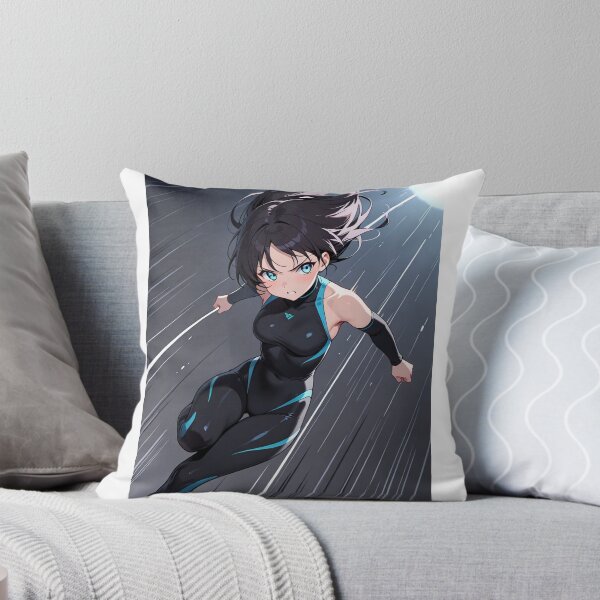 Item preview, Manga - Fictional Female Character, Graphic Heroine with Luminous Blue Accents designed and sold by AnimeShin.