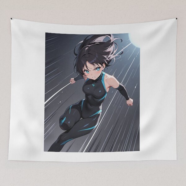 Item preview, Manga - Fictional Female Character, Graphic Heroine with Luminous Blue Accents designed and sold by AnimeShin.