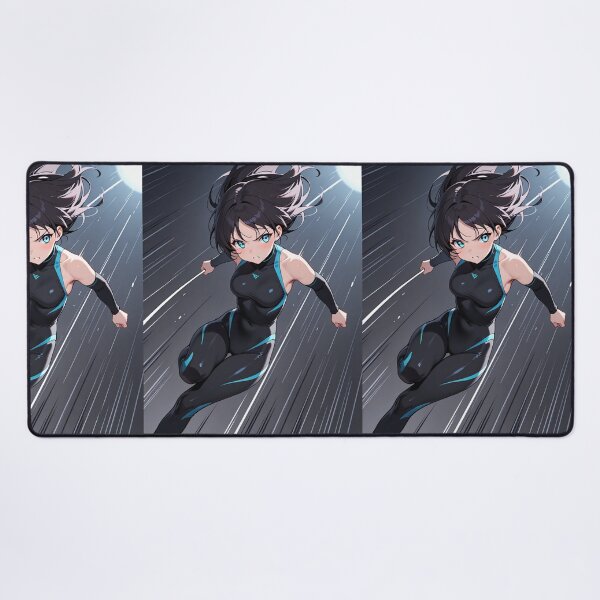 Item preview, Manga - Fictional Female Character, Graphic Heroine with Luminous Blue Accents designed and sold by AnimeShin.