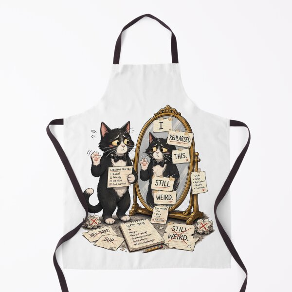 Item preview, Social Anxiety Tuxedo Cat Overthinking Conversations designed and sold by Gentlestate.