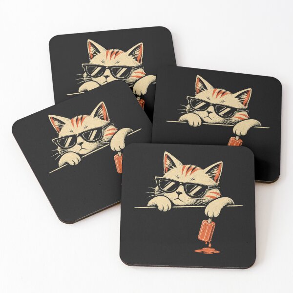 Item preview, Cool Sunglasses Cat Holding Melting Ice Cream  designed and sold by Moizento.