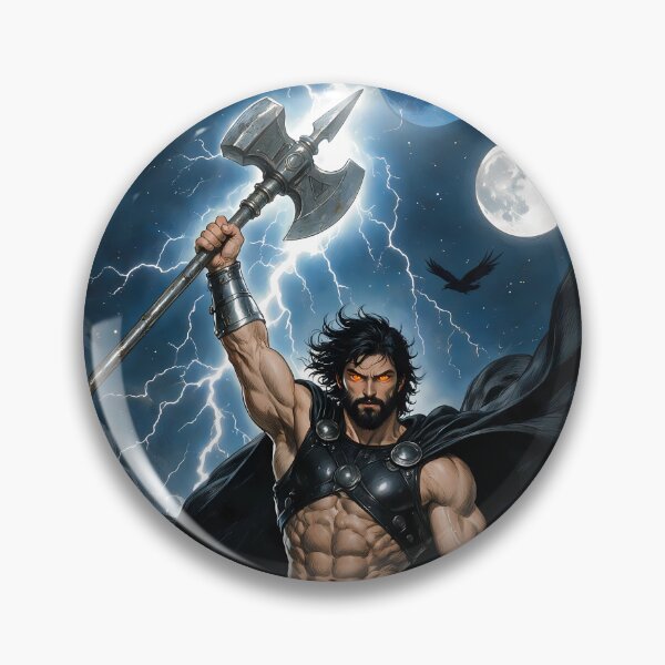 Item preview, Authentic Thor - Dark Viking Thunder God under 3 full moons designed and sold by Resilient Mythos.