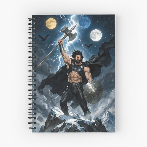 Item preview, Authentic Thor - Dark Viking Thunder God under 3 full moons designed and sold by Resilient Mythos.