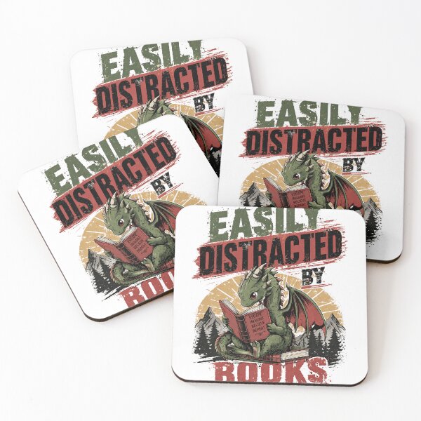 Item preview, Easily Distracted By Books Bookworm Fantasy Dragon Reader designed and sold by JonesFlora2025.
