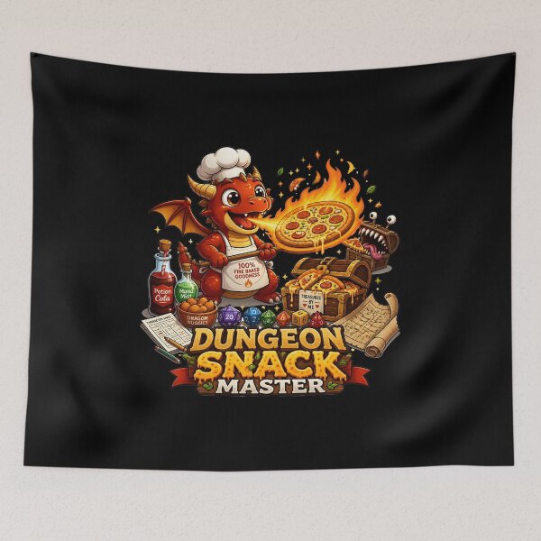 Item preview, Dungeon Snack Master - Cute RPG Dragon Pizza Chef designed and sold by BadhbhLoot.