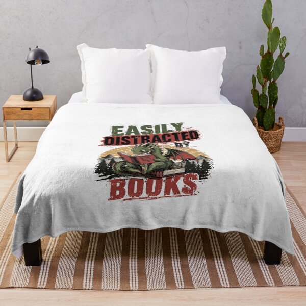Item preview, Easily Distracted By Books Bookworm Fantasy Dragon Reader designed and sold by JonesFlora2025.