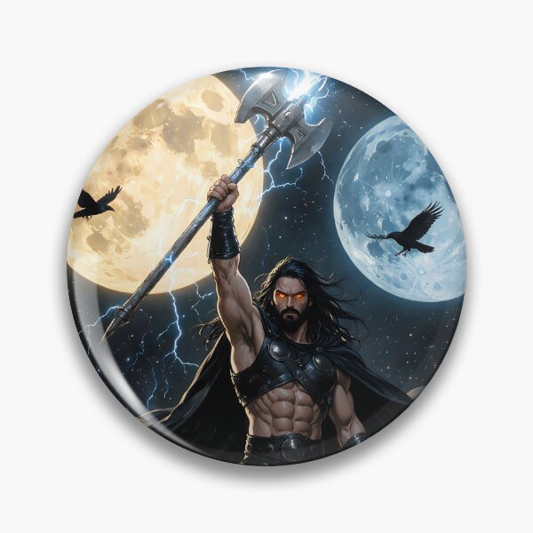 Item preview, Authentic Thor - Dark Viking Thunder God under 3 full moons designed and sold by Resilient Mythos.