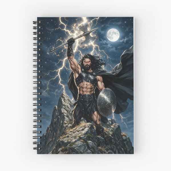 Item preview, Authentic Thor - Dark Viking Thunder God under Single Full Moon designed and sold by Resilient Mythos.