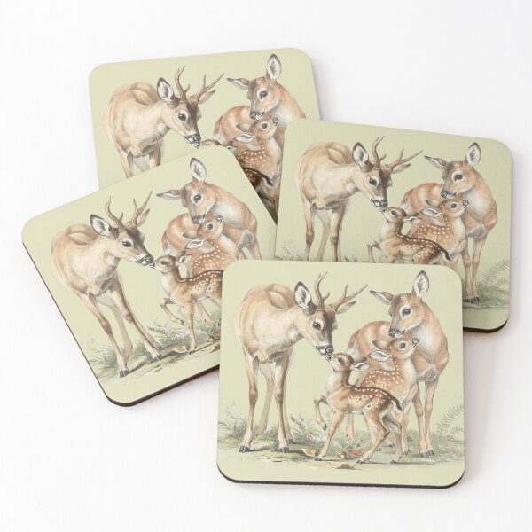 Item preview, Whimsical Deer Family Watercolor Illustration designed and sold by WikaKowalczyk.
