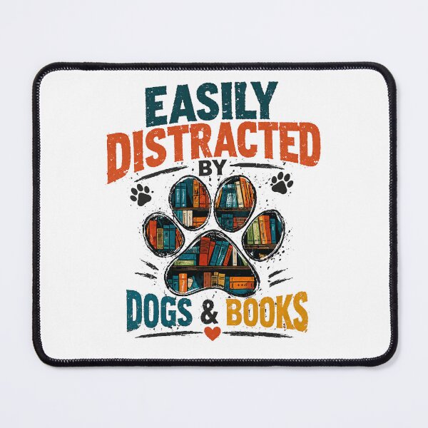 Item preview, Easily Distracted By Dogs & Books Dog Lover Reading Bookworm Pet Owner designed and sold by JonesFlora2025.