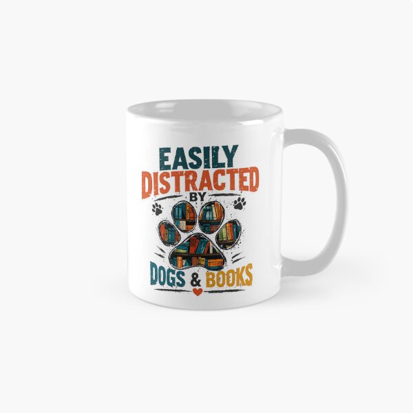 Item preview, Easily Distracted By Dogs & Books Dog Lover Reading Bookworm Pet Owner designed and sold by JonesFlora2025.
