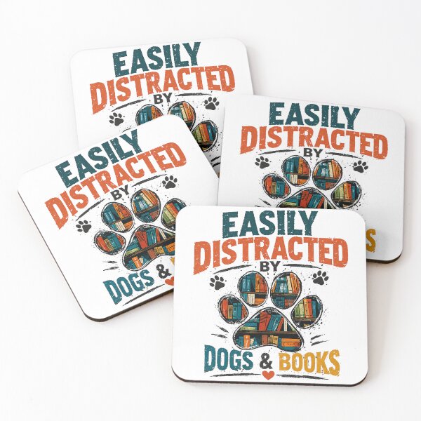 Item preview, Easily Distracted By Dogs & Books Dog Lover Reading Bookworm Pet Owner designed and sold by JonesFlora2025.