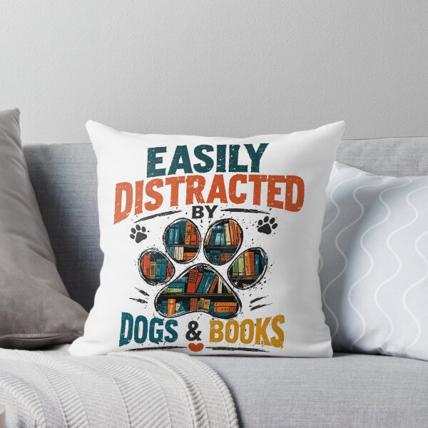 Item preview, Easily Distracted By Dogs & Books Dog Lover Reading Bookworm Pet Owner designed and sold by JonesFlora2025.