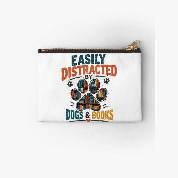 Item preview, Easily Distracted By Dogs & Books Dog Lover Reading Bookworm Pet Owner designed and sold by JonesFlora2025.