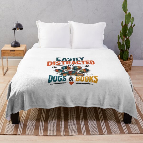 Item preview, Easily Distracted By Dogs & Books Dog Lover Reading Bookworm Pet Owner designed and sold by JonesFlora2025.