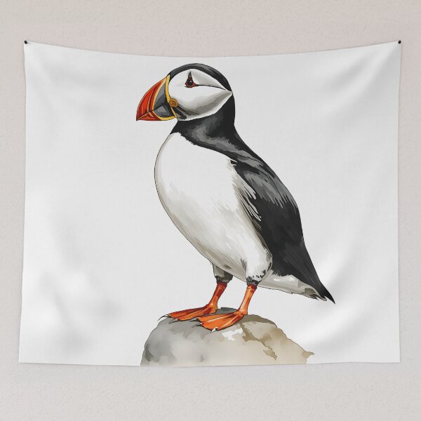 Item preview, Puffin Bird Watercolor Painting designed and sold by RawNaturePrints.