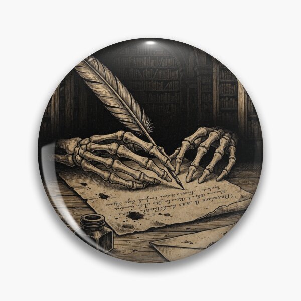 Item preview, Deadlines Are Forever Skeleton Writing Letter Dark Academia Vintage Aesthetic designed and sold by thoughtswear.