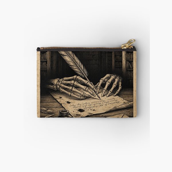 Item preview, Deadlines Are Forever Skeleton Writing Letter Dark Academia Vintage Aesthetic designed and sold by thoughtswear.