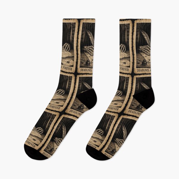 Item preview, Deadlines Are Forever Skeleton Writing Letter Dark Academia Vintage Aesthetic designed and sold by thoughtswear.