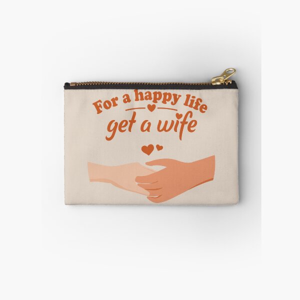 Item preview, For a Happy Life Get a Wife – Romantic Marriage & Love Quote Illustration 2 designed and sold by WordPlayStudio.