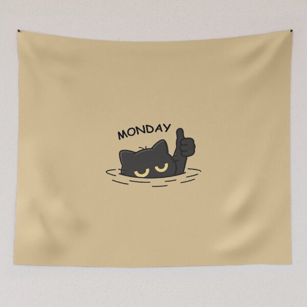 Item preview, Monday Mood – Sinking Black Cat Giving Thumbs Up designed and sold by RedHDesign.