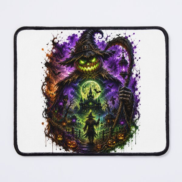Item preview, Gothic Pumpkin Witch Halloween – Jack-o'-Lantern Scarecrow, Haunted Castle and Full Moon designed and sold by Limitless expressions - wear your mindset .