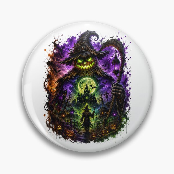Item preview, Gothic Pumpkin Witch Halloween – Jack-o'-Lantern Scarecrow, Haunted Castle and Full Moon designed and sold by Limitless expressions - wear your mindset .