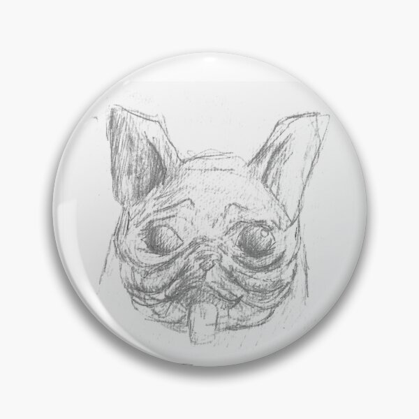 Item preview, Tao The Embodiment of Love French Bulldog Dog Pet Portait Pencil Sketch Minimalist White designed and sold by BOKEbyTC.