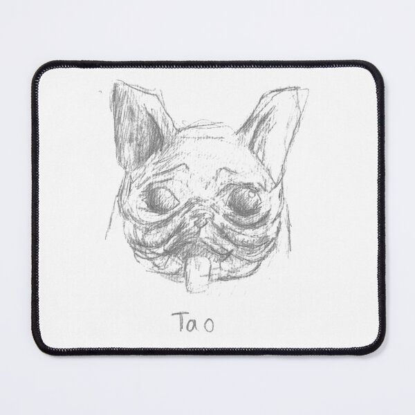 Item preview, Tao The Embodiment of Love French Bulldog Dog Pet Portait Pencil Sketch Minimalist White designed and sold by BOKEbyTC.