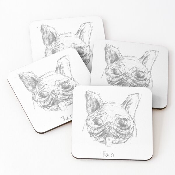 Item preview, Tao The Embodiment of Love French Bulldog Dog Pet Portait Pencil Sketch Minimalist White designed and sold by BOKEbyTC.