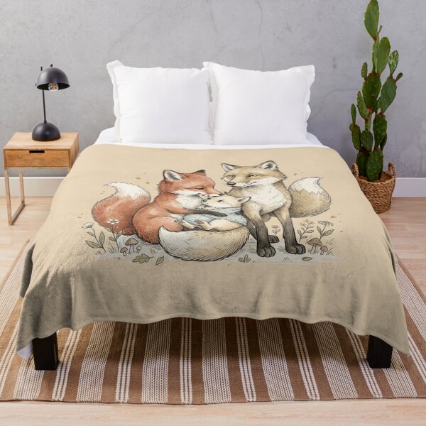 Item preview, Vintage Fox Family Watercolor Illustration designed and sold by WikaKowalczyk.