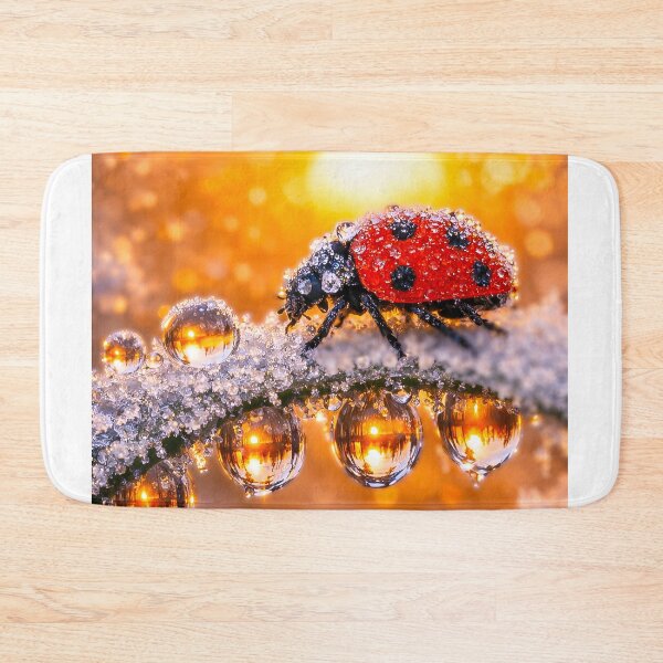 Item preview, Ladybug with morning dew in a golden sunset designed and sold by Fotografin1981.