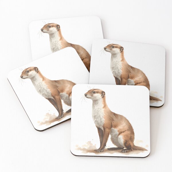 Item preview, Weasel Watercolor Painting designed and sold by RawNaturePrints.