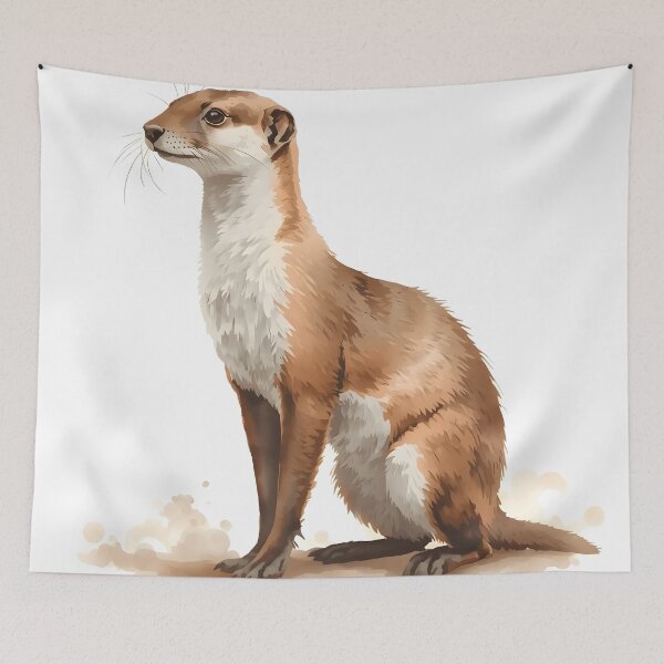 Item preview, Weasel Watercolor Painting designed and sold by RawNaturePrints.