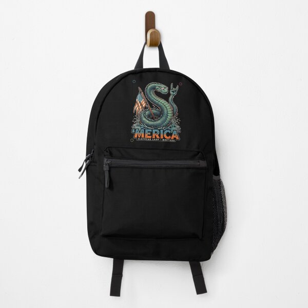 Item preview, 'Merica Flathead Lake Monster Montana Sea Serpent Flag Tee designed and sold by DarylWelsh2024.