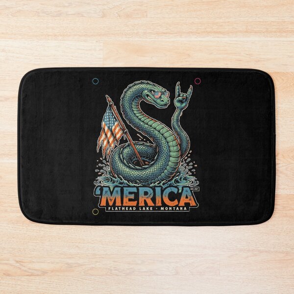 Item preview, 'Merica Flathead Lake Monster Montana Sea Serpent Flag Tee designed and sold by DarylWelsh2024.