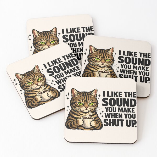Item preview, Funny Grumpy Cat Drinking Coffee - I Like The Sound You Make When You Shut Up designed and sold by legendaryskins.