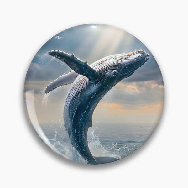 Item preview, Humpback whale leaps from the stormy sea in sunlight designed and sold by Fotografin1981.