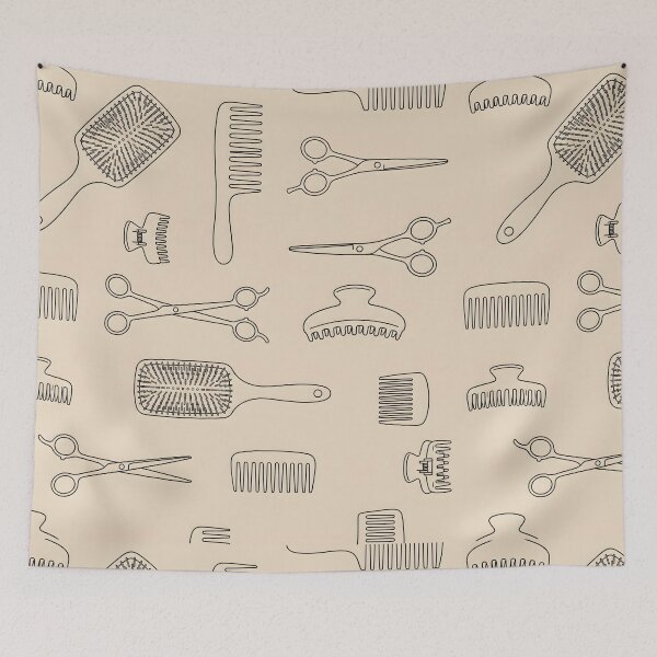 Item preview, Hair Stylist Barber Tools Seamless Pattern designed and sold by SplashTastic.