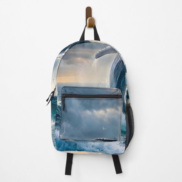 Item preview, Humpback whale leaps from the stormy sea in sunlight designed and sold by Fotografin1981.