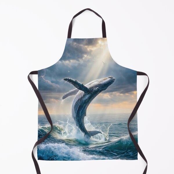 Item preview, Humpback whale leaps from the stormy sea in sunlight designed and sold by Fotografin1981.
