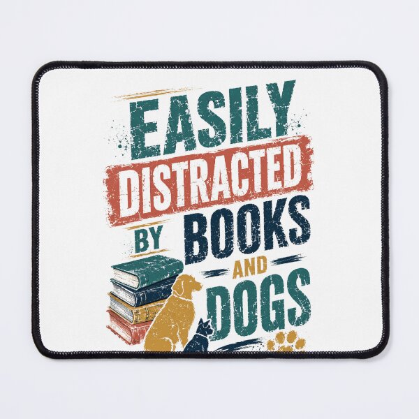 Item preview, Easily Distracted By Books And Dogs Bookworm Dog Lover Pet Parent Reader designed and sold by JonesFlora2025.