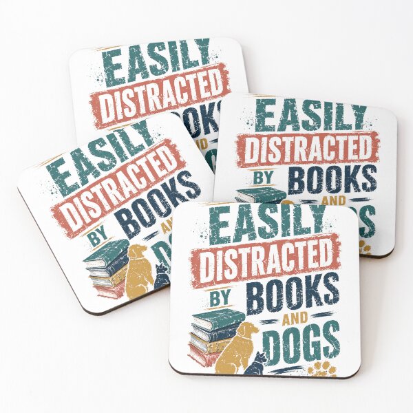 Item preview, Easily Distracted By Books And Dogs Bookworm Dog Lover Pet Parent Reader designed and sold by JonesFlora2025.