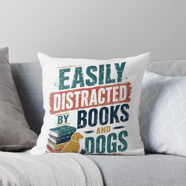 Item preview, Easily Distracted By Books And Dogs Bookworm Dog Lover Pet Parent Reader designed and sold by JonesFlora2025.