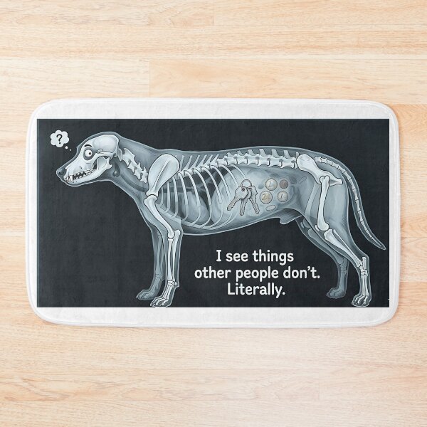 Item preview, Funny Dog X-Ray Vet Quote – Swallowed Keys & Coins Humor designed and sold by mentosdesigner.