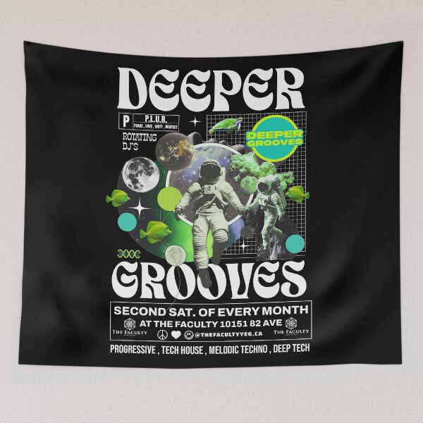 Item preview, DEEPER GROOVES - Zero G Life (White) designed and sold by Discothreadz.