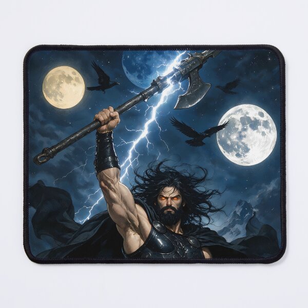 Item preview, Authentic Thor - Dark Viking Thunder God under 3 full moons designed and sold by Resilient Mythos.